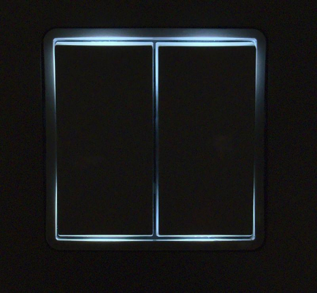 Переключатель модульный 2-кл. Inspiria 250В 10AX с подсветкой бел. IEK 673665