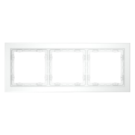Рамка 3-м S70 стеклян. бел. матов. Voltum VLS110302
