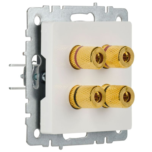 Аудиорозетка 4-м BRITE РА10-БрБ механизм бел. IEK BR-S40-K01