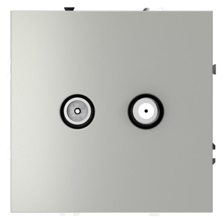 Розетка телевизионная оконечная TV + SAT 2-м СП S70 механизм сталь Voltum VLS060405