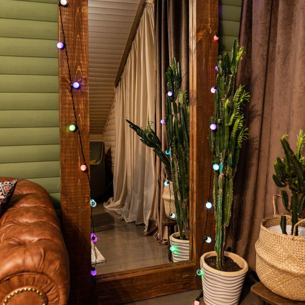 Гирлянда светодиодная "Шарики" 5м d30мм 25LED RGB 6Вт 220-240В IP20 провод ПВХ темн. зел. Neon-Night 303-569