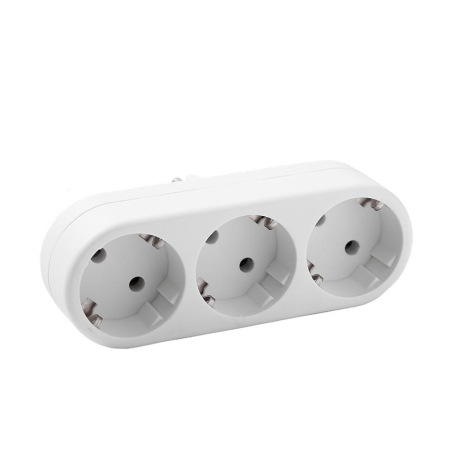 Разветвитель 3-м с заземл. 16А 3500Вт 250В плоский бел. DОМТОК 2656