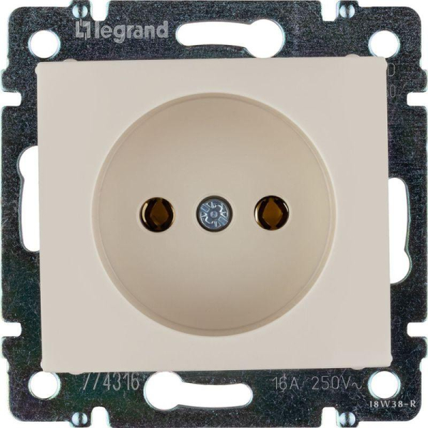 Розетка 1-м СП Valena 16А IP21 без заземл. на винтах механизм сл. кость IEK 774316