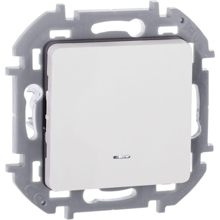 Переключатель 1-кл. Inspiria 10А IP20 250В 10AX с подсветкой/индикацией механизм бел. IEK 673660