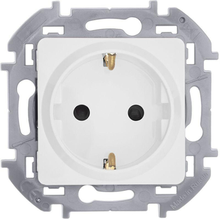 Розетка 1-м СП Inspiria 16А IP20 250В 2P+E защ. шторки немецк. стандарт механизм бел. IEK 673730