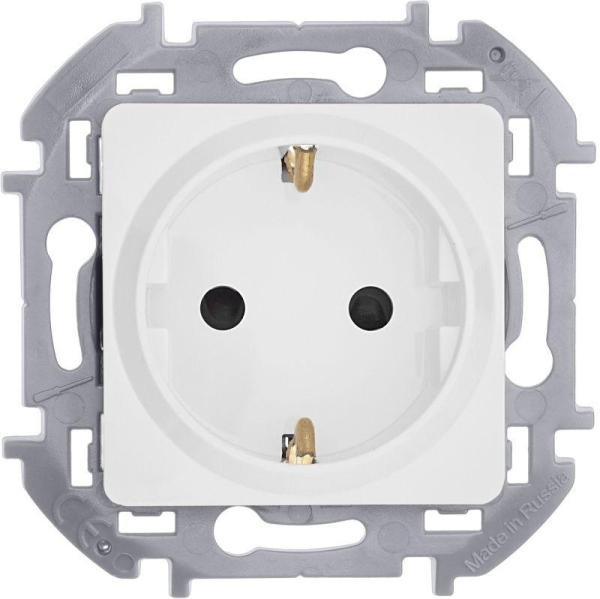 Розетка 1-м СП Inspiria 16А IP20 250В 2P+E защ. шторки немецк. стандарт механизм бел. IEK 673730