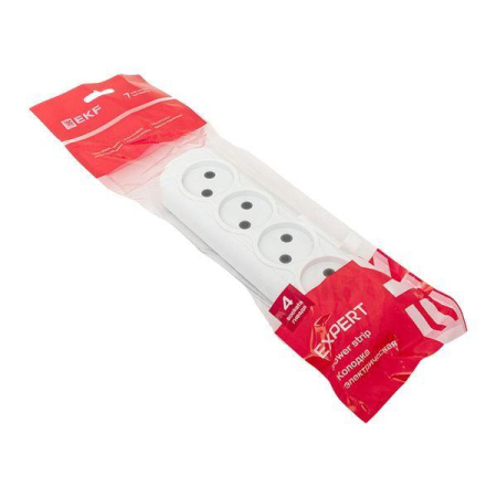 Колодка удлинителя 4-м без заземл. 10А Эксперт 2.2кВт EKF AKB10-4