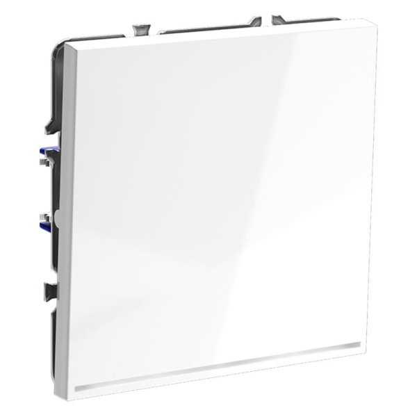 Переключатель проходной 1-кл. СП S70 10А с подсветкой механизм бел. глянцевый Voltum VLS010401