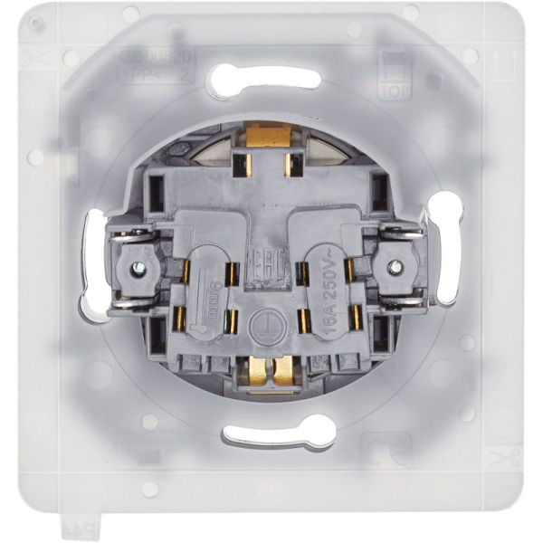 Розетка 1-м СП Inspiria 16А IP44 250В 2P+E защ. шторки с крышкой немецк. стандарт механизм сл. кость IEK 673741