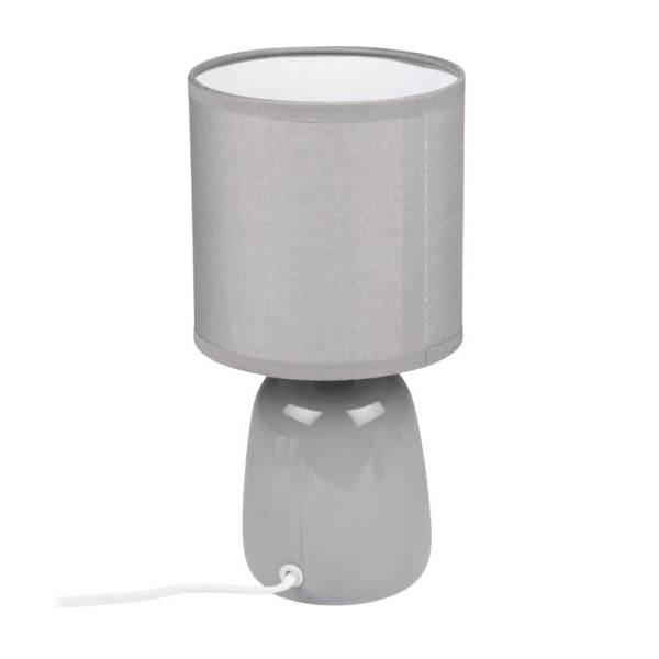 Светильник настольный JH2-02-gy E14 IP20 130х130х255мм керамика; ткань; PVC-пластик сер. JazzWay 5062320