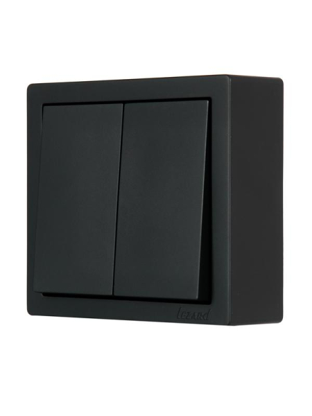 Выключатель 2-кл. ОП LETO черн. бархат LEZARD 752-4200-101