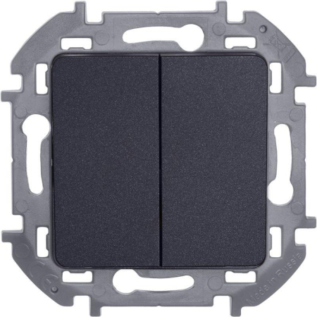 Выключатель 2-кл. Inspiria 10А IP20 250В 10AX механизм антрацит IEK 673623