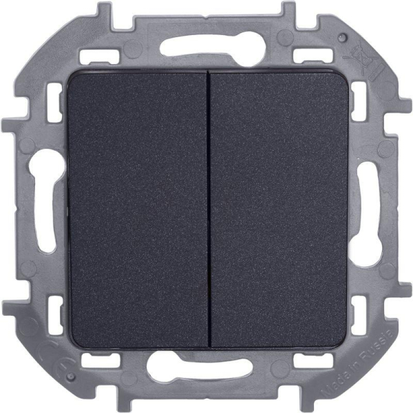 Выключатель 2-кл. Inspiria 10А IP20 250В 10AX механизм антрацит IEK 673623