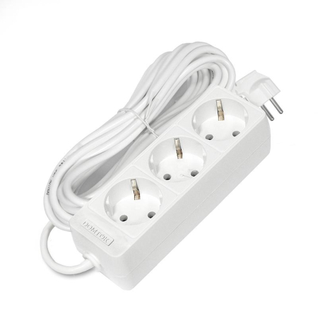 Удлинитель 3х7м с заземл. 16А IP20 3.5кВт ПВС 3х1 бел. DOMTOK 2393