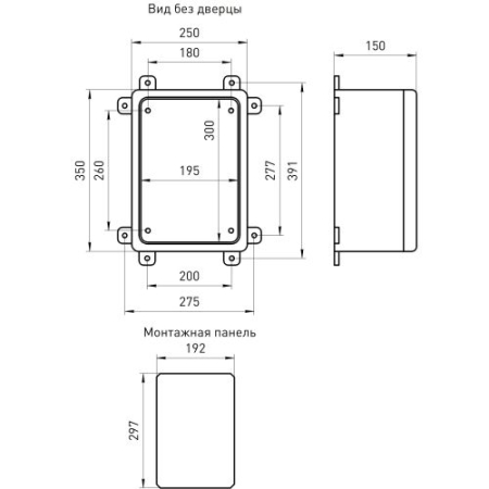 Корпус ЩМП-П 350х250х150 IK10 IP65 УХЛ1 box352515_g пластик. Эра Б0052363