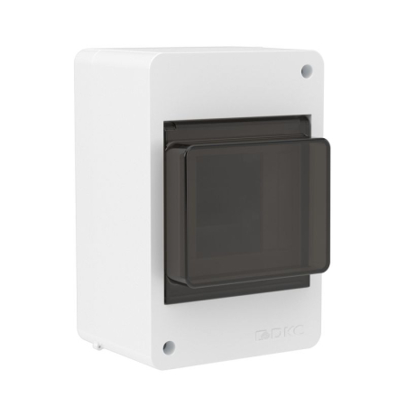 Щиток настенный Фрейм (FRAME) 4мод. с тонированной дверцей бел. DKC F04W0WD