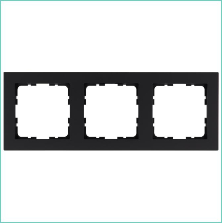 Рамка 3-м G-Classic черн. матов. soft touch Jasmart G1003PB