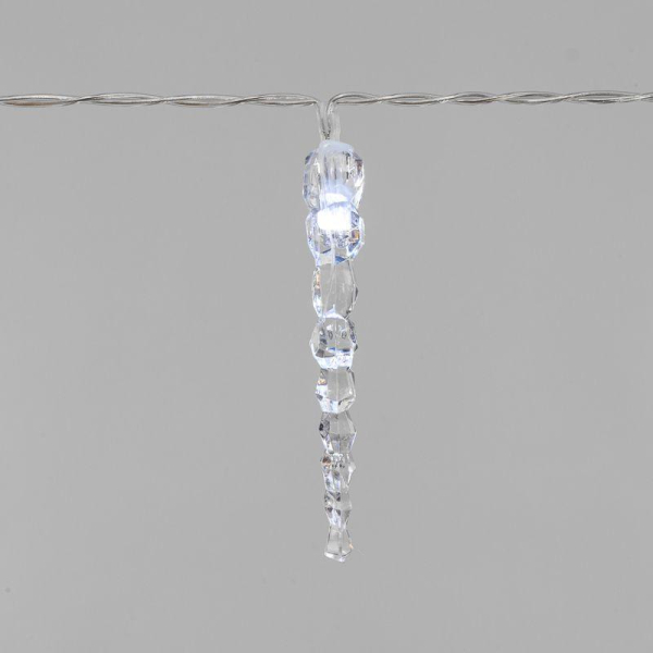 Гирлянда светодиодная "Сосульки" 1.5м 10LED бел. 0.1Вт IP20 провод ПВХ прозр. элементы питания 2хAA (не в компл.) Neon-Night 303-094