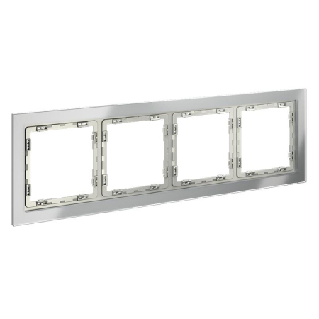 Рамка 4-м S70 стеклян. сталь Voltum VLS110405