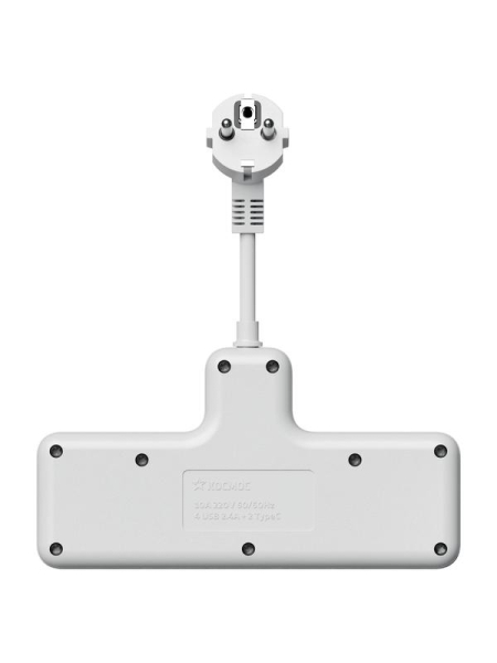 Удлинитель с сетевым фильтром 3х0.3м 10А 2USB + 1USBC 2500Вт ПВС 3х1 компакт бел. КОСМОС FRKsm0.3m-3g(W)USB