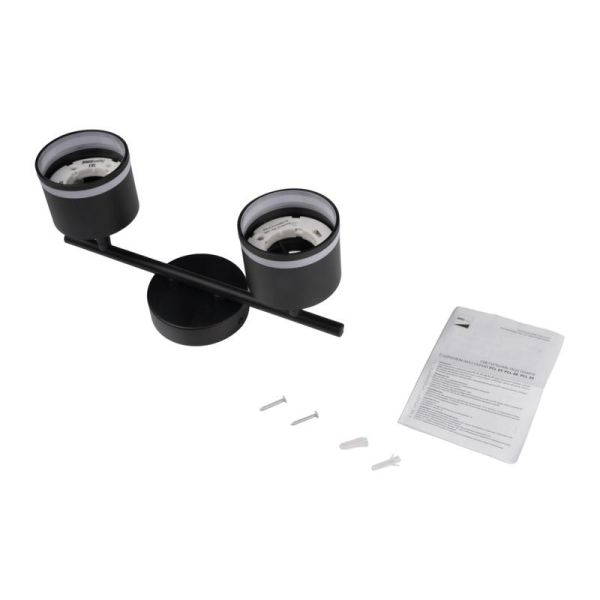 Светильник PCL-0702 max 20Вт (каждая лампа) 2xGX53 IP20 230В BL настен./потолочн. декор. под лампу JazzWay 5066809