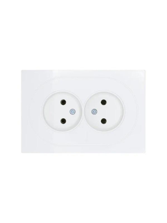Розетка 2-м СП OSEN без заземл. ПБТ белая LEZARD 743-0200-128B