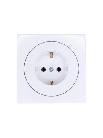 Розетка 1-м OSEN IP20 с заземл. ПБТ бел. LEZARD 743-0288-122B