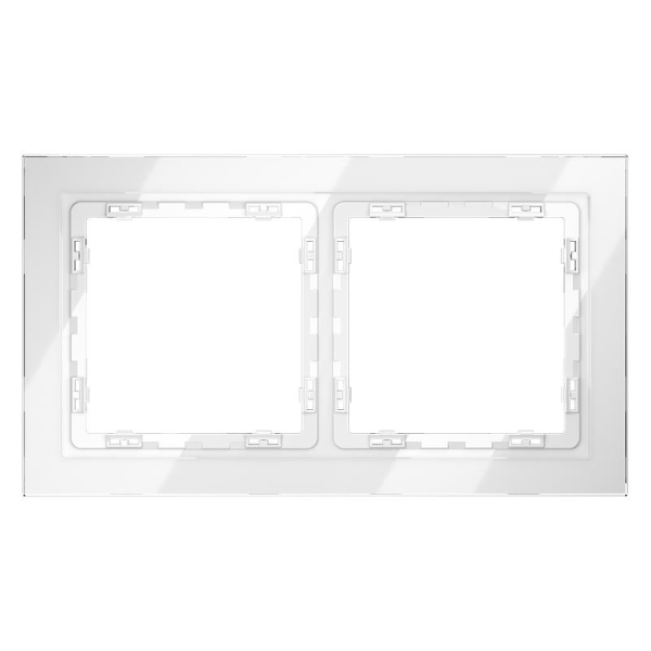 Рамка 2-м S70 стеклян. бел. Voltum VLS110201