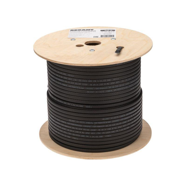 Кабель греющий (нагрев.) саморег. SRL16-2CR экранированный 16Вт/м 0.88кв.мм/105м 200м Rexant 51-0275