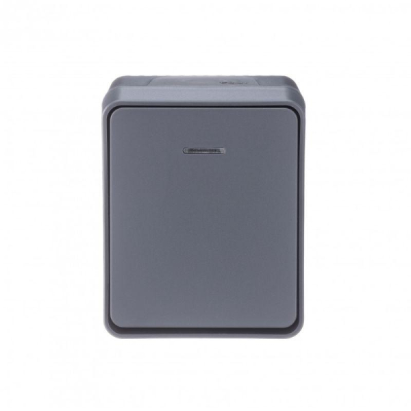 Выключатель 1-кл. ОП AtlasDesign PROFI IP54 10AX с подсветкой антрацит SE ATN544013