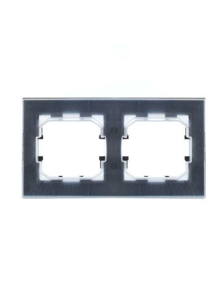 Рамка 2-м IP44 BRITE РУ-2-БрС-44 сталь IEK BR-M22-44-K46