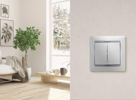 Выключатель 2-кл. СП Valena 10А IP31 250В механизм бел. IEK 774405