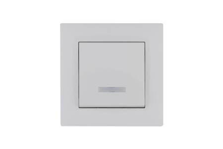 Выключатель 1-клав. с подсветкой Karea RIZZ бел. Makel 88001021