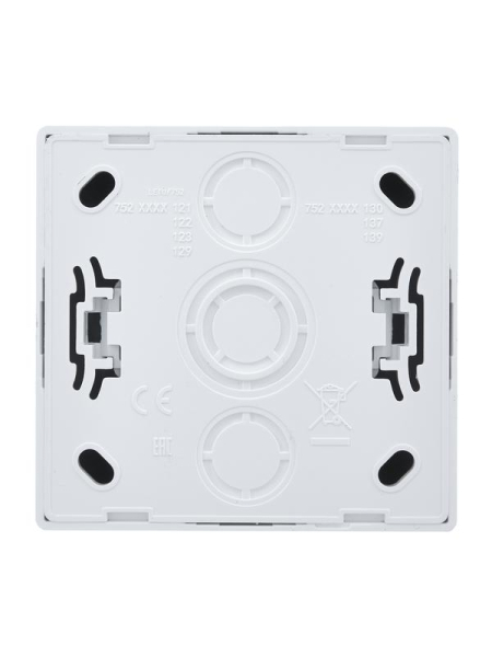 Розетка 1-м ОП LETO с заземл. ПБТ бел. LEZARD 752-0200-122B